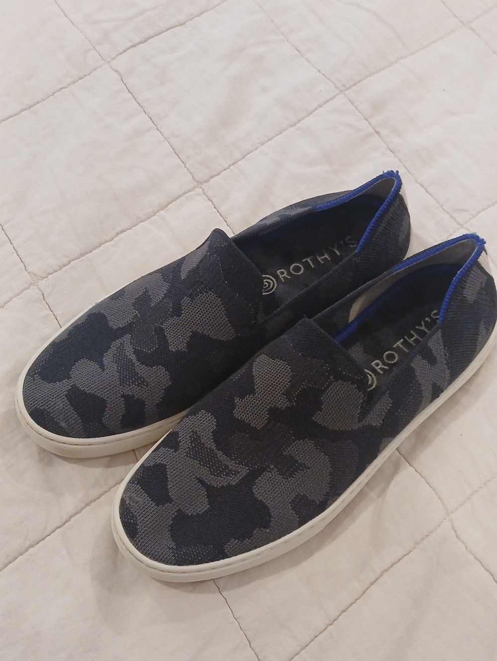 Rothy's Men's Navy Camo Slip-On Loafers